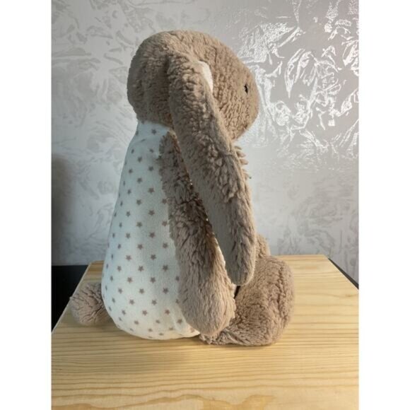 Little Jellycat Starry Bashful Bunny Rabbit Rattle Soft Plush Tan White Stars - Picture 3 of 8